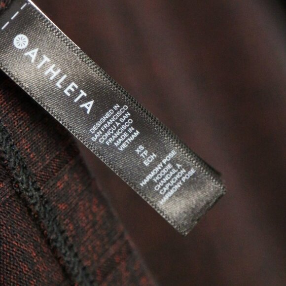 Athleta Harmony Pose Hoodie Sweatshirt Dark Mahogany Heather Size XS SOFT $79 - Picture 13 of 16